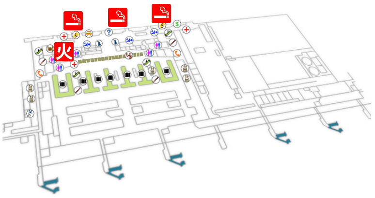马尼拉 / 尼诺伊·阿基诺国际机场3号航站楼到达层吸烟室地图
