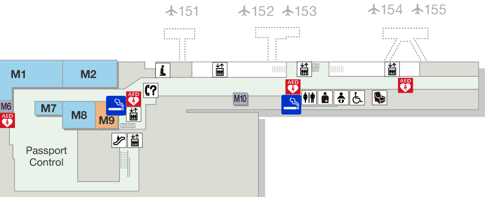 Map of Smoking Area in Tokyo / Narita International Airport Terminal 3 After Security Check