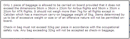 機内預け荷物の重量制限