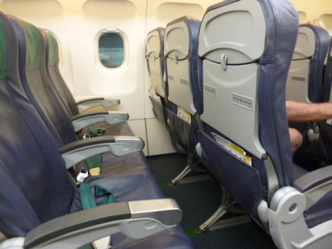 セブパシフィック航空エアバスA319型機の座席