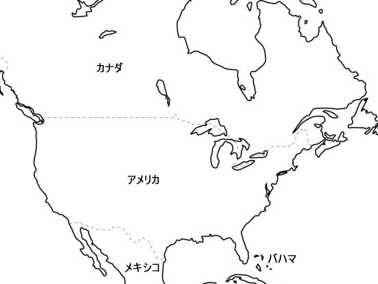 北アメリカの地図