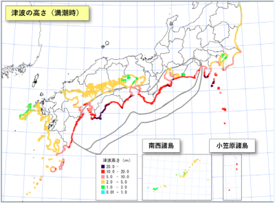南海トラフ地震の津波被害想定