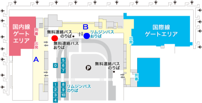 大阪関西空港のピーチ航空のチェックインカウンターの位置