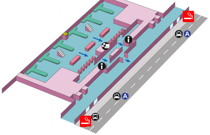 ホーチミンシティ / タンソンニャット国際空港第2ターミナル到着フロアの喫煙室の地図